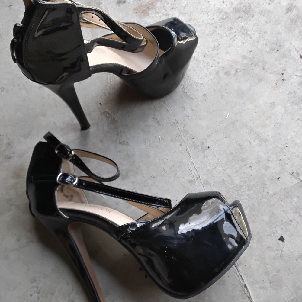 Black Patent Leather High Heels
